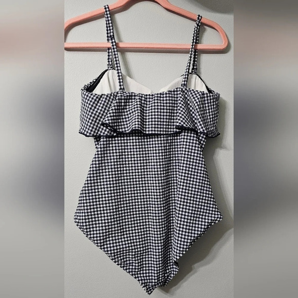 Kona Sol Black and White Gingham One Piece Swimsuit New without tags - Picture 3 of 3